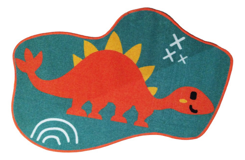 Tapete Decorativo Infantil Ref Dino Formato Silueta Naranja