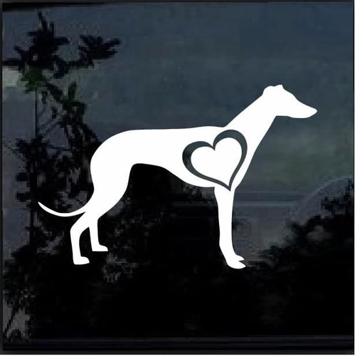 Vinilo Adhesivo Decorativo Perro Galgo Corazon 03