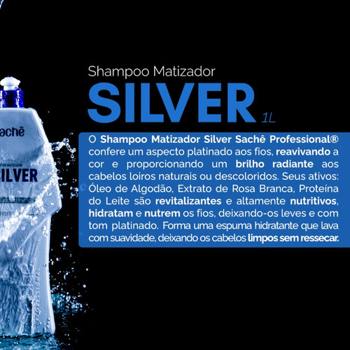 Shampoo Matizador Silver 1l - SachĂȘ Professional