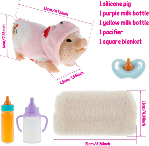 Mini Piggy Doll, Muñeca De Silicona, Estilo D