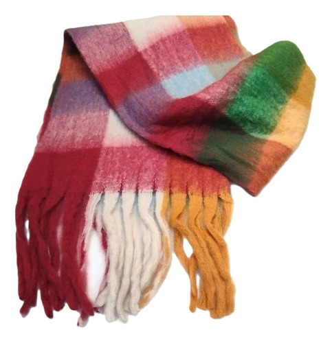 Pashmina Bufandon De Mujer Lana Nube 240 X 40 Cm Con Flecos