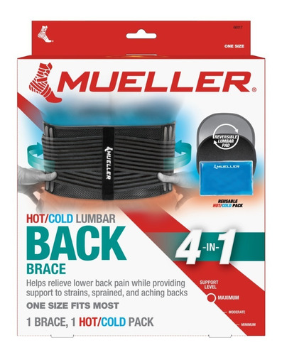 Faja De Soporte Lumbar Con Almohadilla 4-1 Hot/cold Mueller 