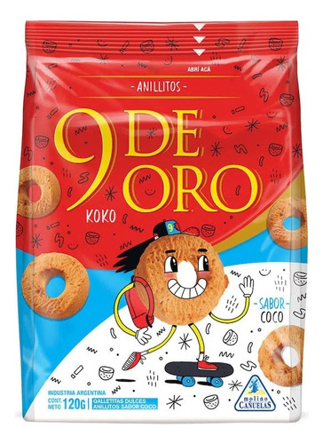 Galletitas 9 De Oro Sabor A Coco Koko Anillos - Mejor Precio