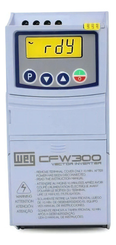 Inversor de frequência WEG CFW300 CFW300A07P3S2NB20 entrada monofásica 7.3A 2hp 220V
