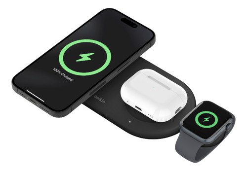 Cargador Magsafe Belkin 3 En 1 Negro Negro