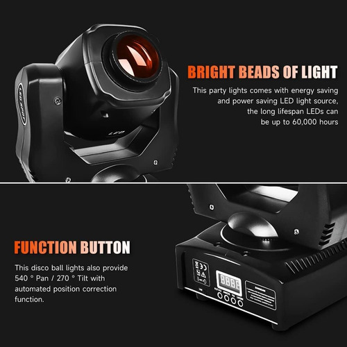 Focos Led 60w Com 8 Cores E Gobos For Festas E Eventos