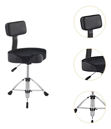 Trono De Tambor Con Respaldo, Taburete Hidráulico Para