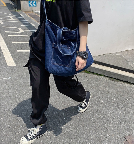 M Bolso De Hombro Retro De Mezclilla Grande Para Mujer Y