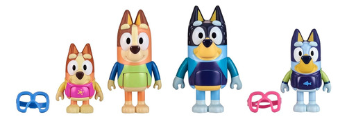 Paquete De 4 Figuras Bluey De Personajes De Bluey