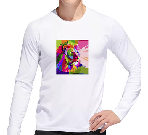 Remera Hombre Ml Animales Leon Arte Colores Diseño Arte