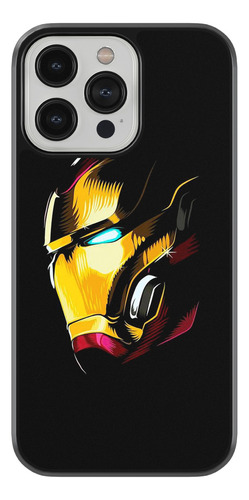 Case Funda Para iPhone Marvel Ironman Mascara Fondo Negro