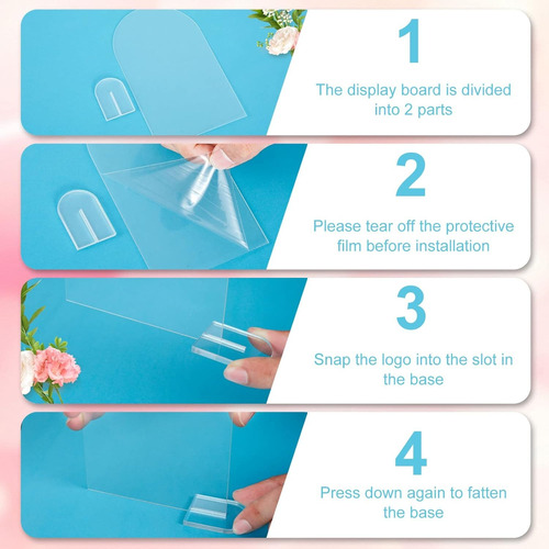Placas Numéricas Acrílicas Para Mesas De Bodas Con Soportes 10 Piezas - Transparente