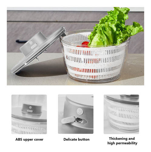 Lavadora Y Secadora De Verduras 4l, Colador Hilandero Eléctr