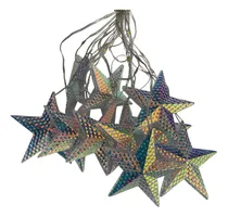 Comprar Serie Navideña 10 Estrellas Escama Tornasol Luces Led 5m