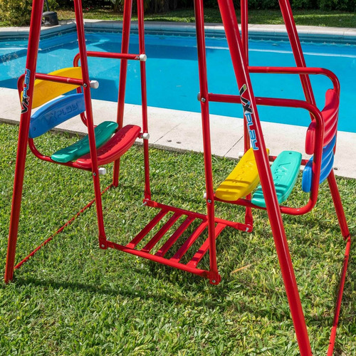 Hamaca Infantil Reforzada Gemelas Doble Asiento Dir Fabrica Color Rojo