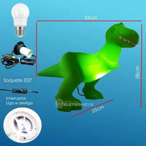 Luminária Infantil Usare Dinossauro Rex Personagem Filme Desenho Animado  Toy Story - Disney