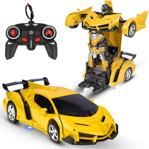 Transformer Auto Robot  Con Luz Y Sonido A Control Remoto