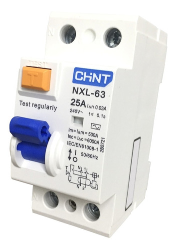 Disyuntor Diferencial Bipolar Chint - 25 Amp - 6ka - 30ma