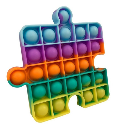 Pop It Peça De Quebra-cabeça Premium 11x11cm Cor Roxo, Azul, Amarelo, Laranja E Verde
