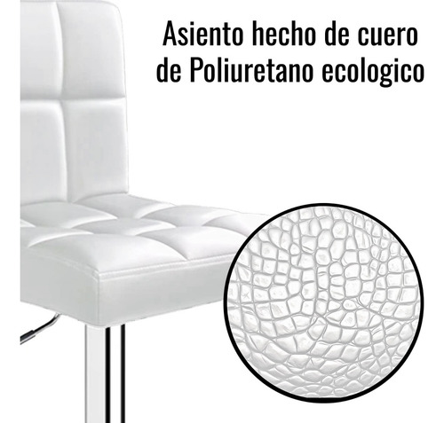 Silla Piso Bar Taburete Respaldo Ecocuero Altura Acolchados