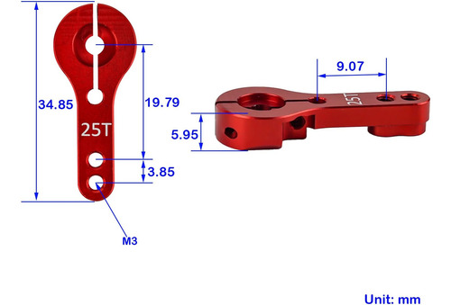 2 Uds Brazo De Servo Bocina De Aluminio 25t Brazo De Direcci