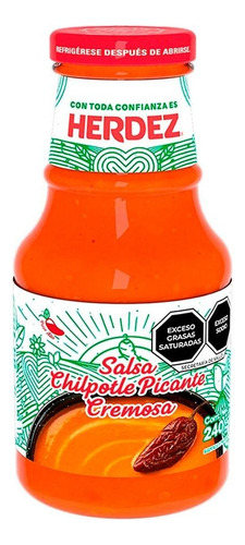 8 Pzas Salsa Herdez Chilpotle Picante Cremosa 240 G