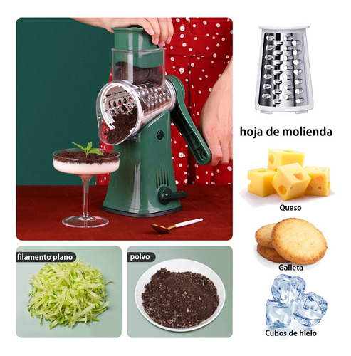 Cortador Verduras Picador Verduras Rotatorio 5 En 1 Rallador