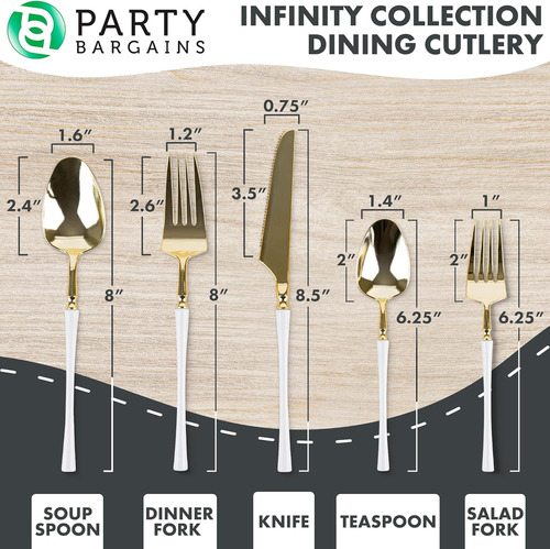 Party Bargains Juego De Cubiertos De Plástico Desechables, 4
