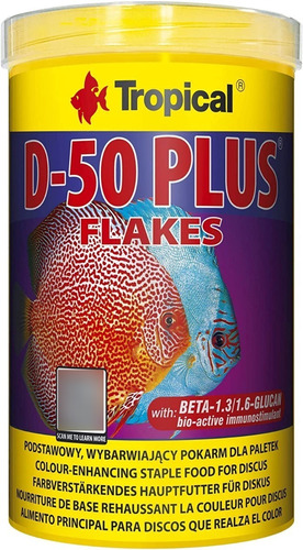 Alimento D-50 Plus Flakes Proteína P/pez Disco 200g Tropical