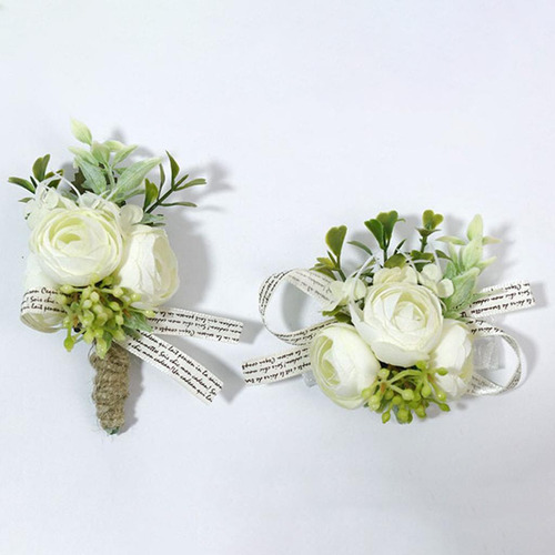 Corsages De Casamento Flor Artificial Flor De Mão D