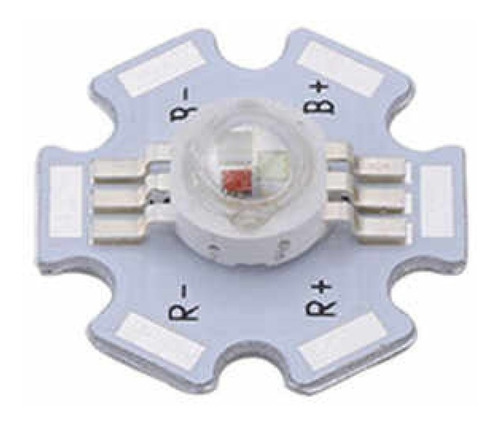 Led Potencia 1 Watt Rgb Rojo Azul Verde Con Base Smd 5 Pcs