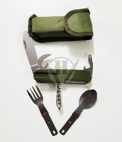 Set De Cubiertos Para Camping Cuchillo Tenedor Cuchara Mod 5