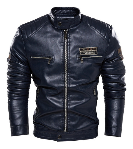 Chamarra De Hombre Pu Coat Ropa De Moto Europea Americana