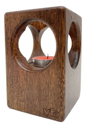 Porta Vela Madera Decoracion Artesanal Pvre117r-a
