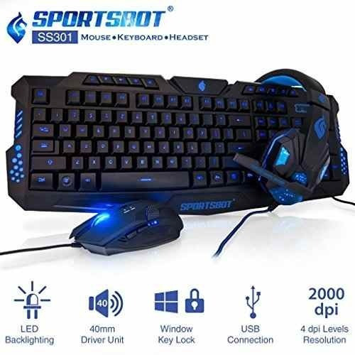 Kit de teclado y mouse gamer SportsBot SS301