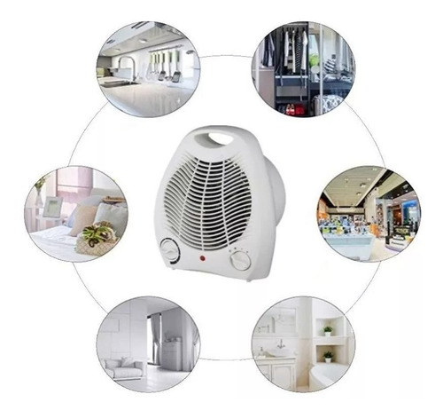 Imagen 5 de 9 de Caloventor Redondo Estufa Con Ventilador 2000 Watts Portátil