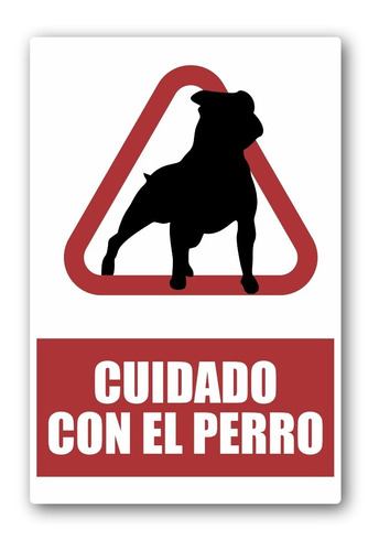 Señalética Cuidado Con El Perro Placa 30 X 20 Cm