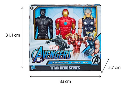 Pantera Negra Iron Man Thor Avengers Titan Hero Series