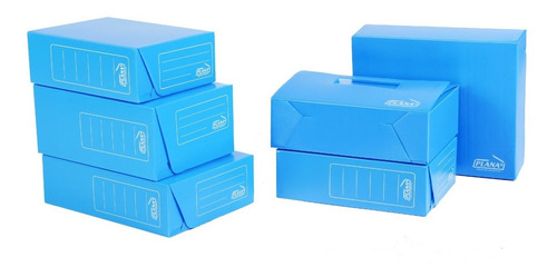 Caja Archivo Reforzada A4 Plana 33x24x9 Azul X Unidad Azul