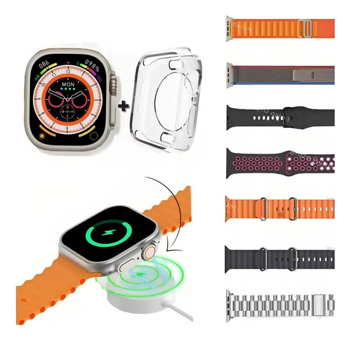 Relógio Smartwatch S100 Ultra 7 Pulseira Corrida Academia Pulseira Preto