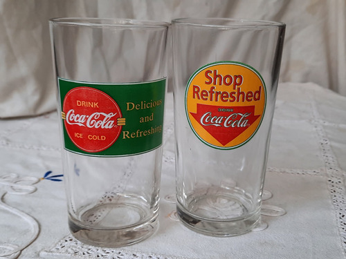 Antiguos Vasos Coca Cola Ice Cold Y Shop Refreshed 