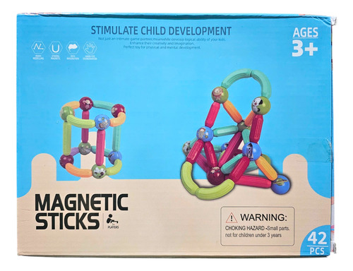 Juego Bloques Para Armar Magnéticos 42 Piezas 42 Magneticos