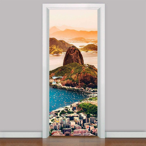 Adesivo Para Porta Corcovado Rio De Janeiro-73x210cm