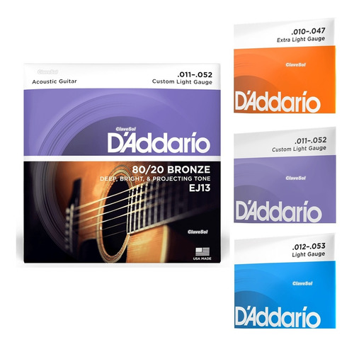 Cuerdas Guitarra Electroacustica Daddario Bronce Cal. 11 Gh