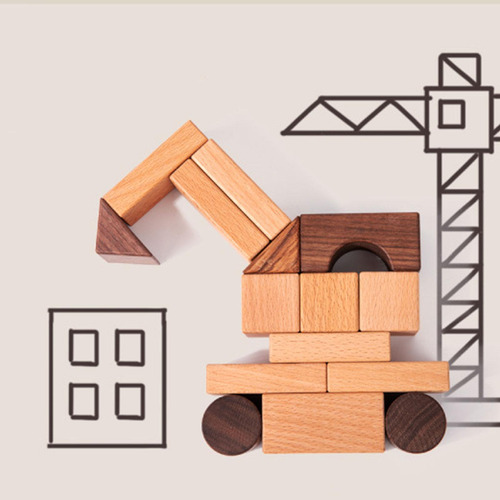 50 Piezas De Bloques De Construcción De Madera, Habilidades