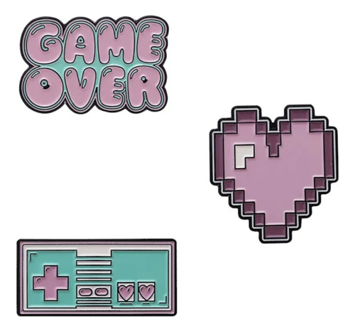 Pines Gamer Love -broches Para Mochilas, Casacas, Bolsos