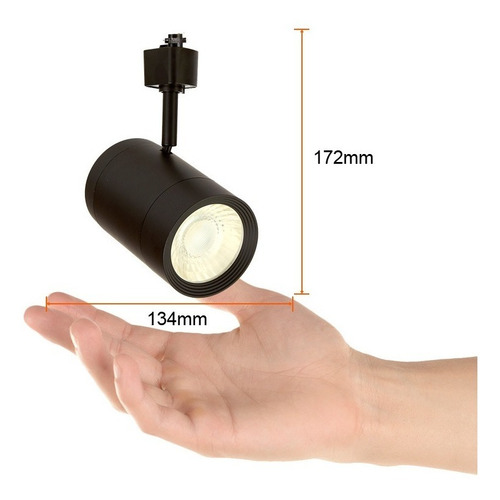 Imagen 4 de 6 de Lámpara Spot Led Tipo Riel Negro Dirigible, 14,5w, Interior