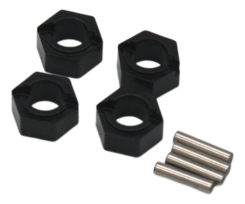 2 Adaptador Hexagonal De 4 Peças De Roda Cubos De Preto
