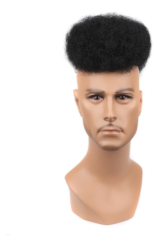 Bloco De Substituição De Cabelo Masculino Cockscomb Afro Wig