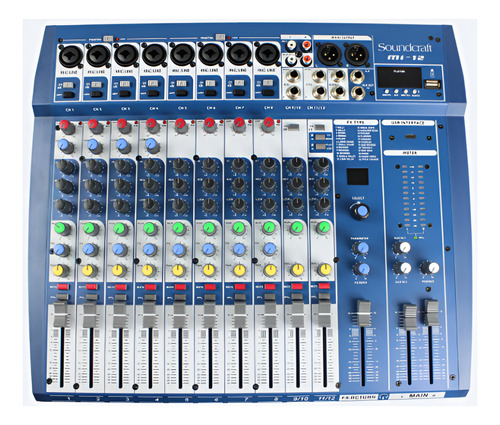 Mesa De Som Console Soundcraft Mi12 Profissional 12 Canais